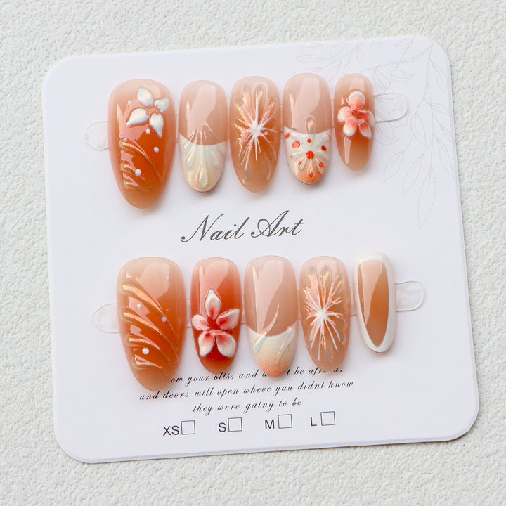 Künstlerisches Floral Design Press-On-Nagelset  1791724360