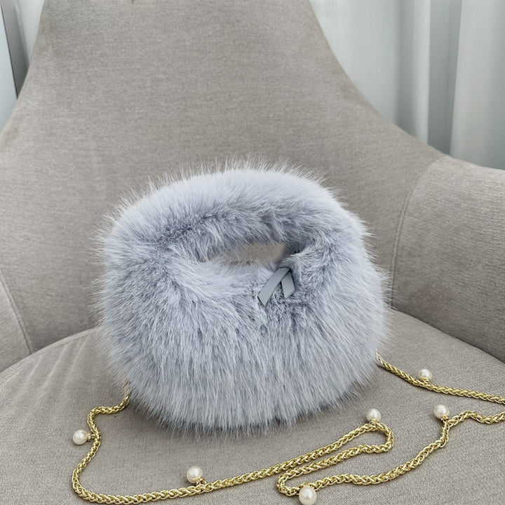 Elegante Faux Fur Rundtasche