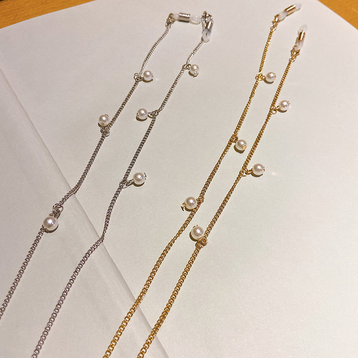 Modische Brillenhalterkette mit Perlenanhängern Karnz