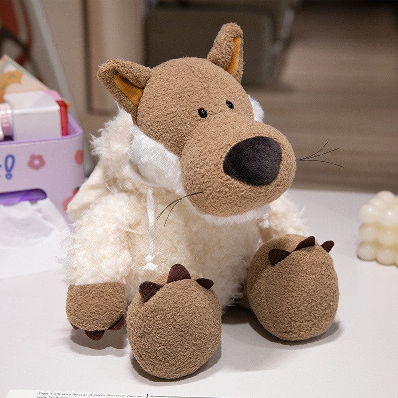 Plüsch Waschbär Weiches Fell Sitzendes Plüschtier mit besticktem Gesicht und flauschigem Schwanz Karnz