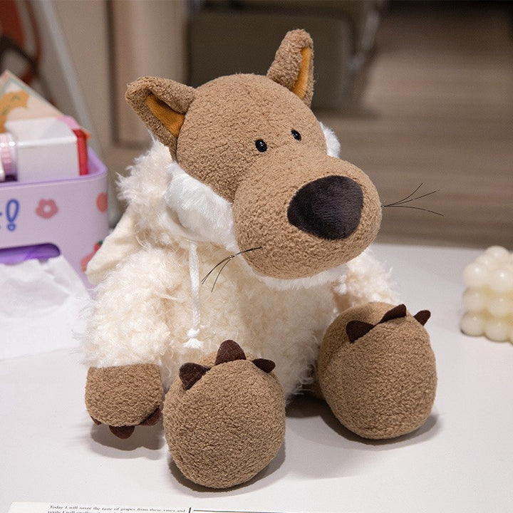 Plüsch Waschbär Weiches Fell Sitzendes Plüschtier mit besticktem Gesicht und flauschigem Schwanz Karnz