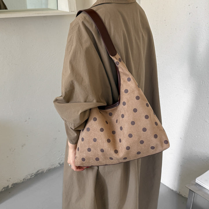 Polka Dot Wildleder Einkaufstasche
