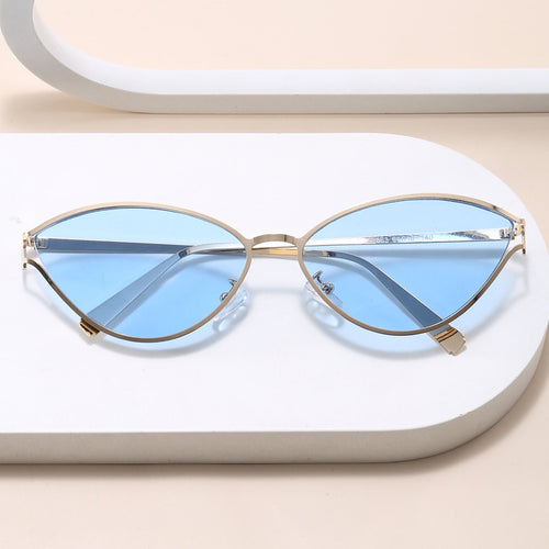 Modische Cat-Eye Sonnenbrille mit Dünnem Metallrahmen Karnz