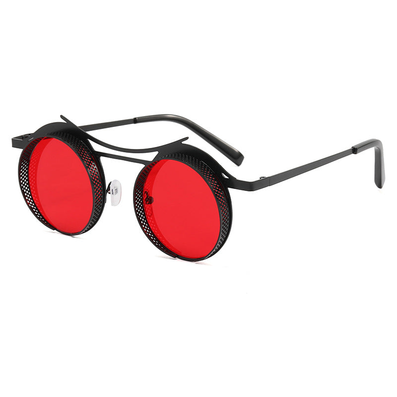 Damen modische runde Sonnenbrille mit extravagantem Design Karnz