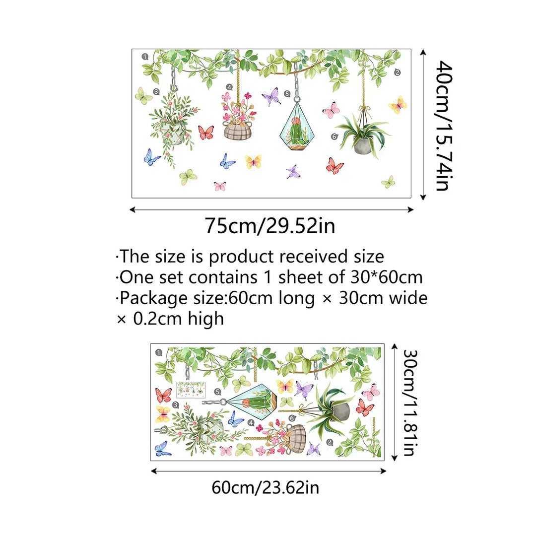 Karnz | 💐 Buntes Blumengeschenk Fensteraufkleber 🖼️ (Entfernbare ohne Rückstände)
