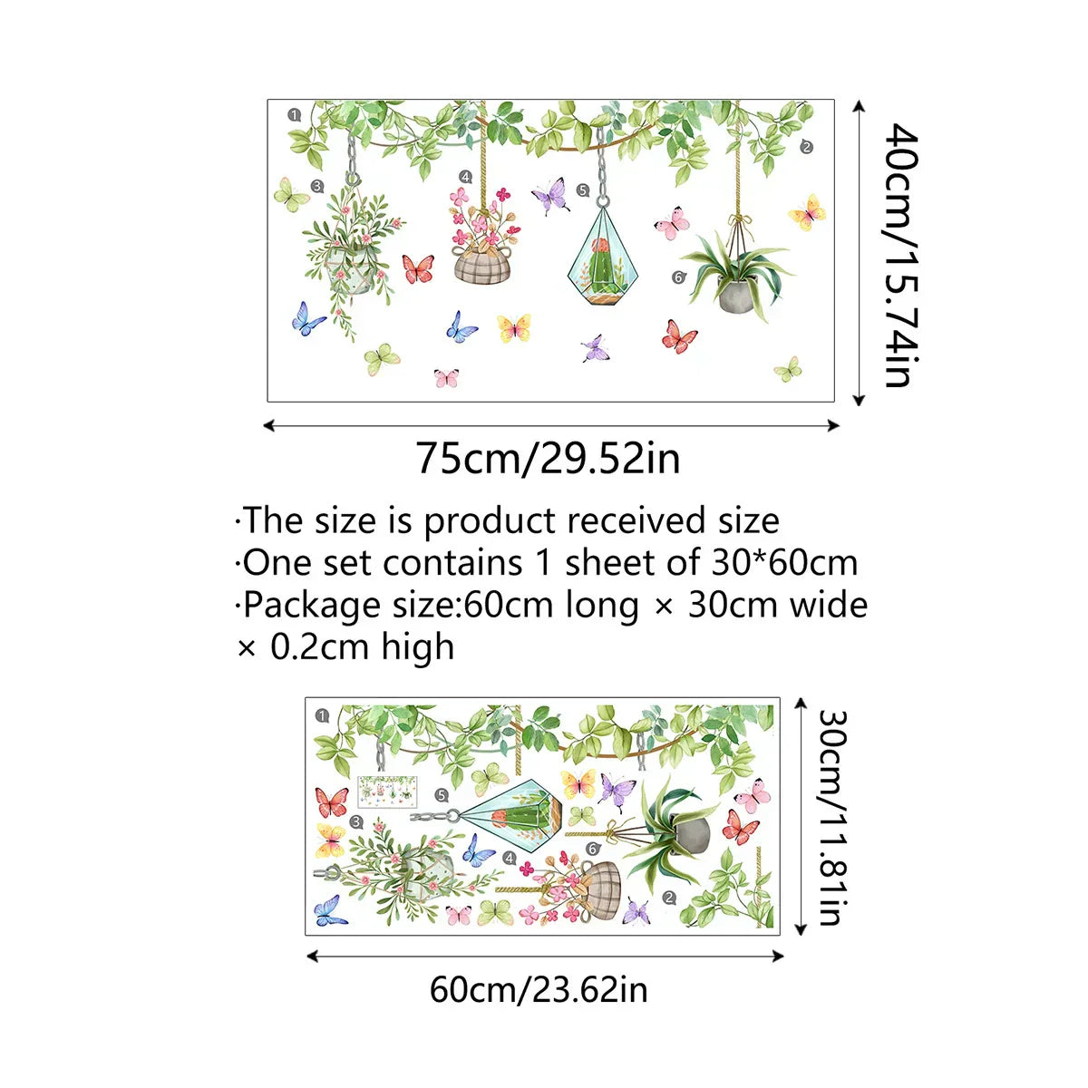 Karnz | 💐 Buntes Blumengeschenk Fensteraufkleber 🖼️ (Entfernbare ohne Rückstände)