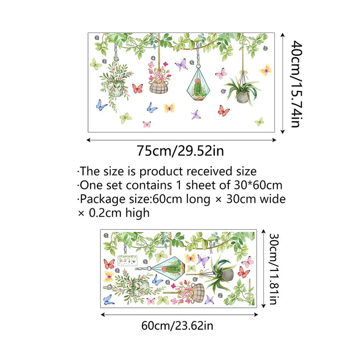 Karnz | 💐 Buntes Blumengeschenk Fensteraufkleber 🖼️ (Entfernbare ohne Rückstände)