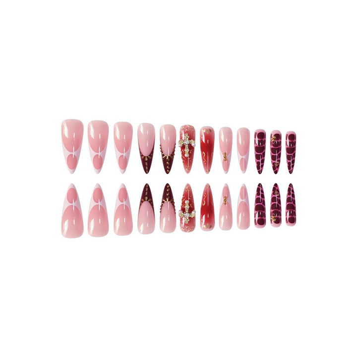 Elegantes Stiletto Press-On Nagelset Karnz