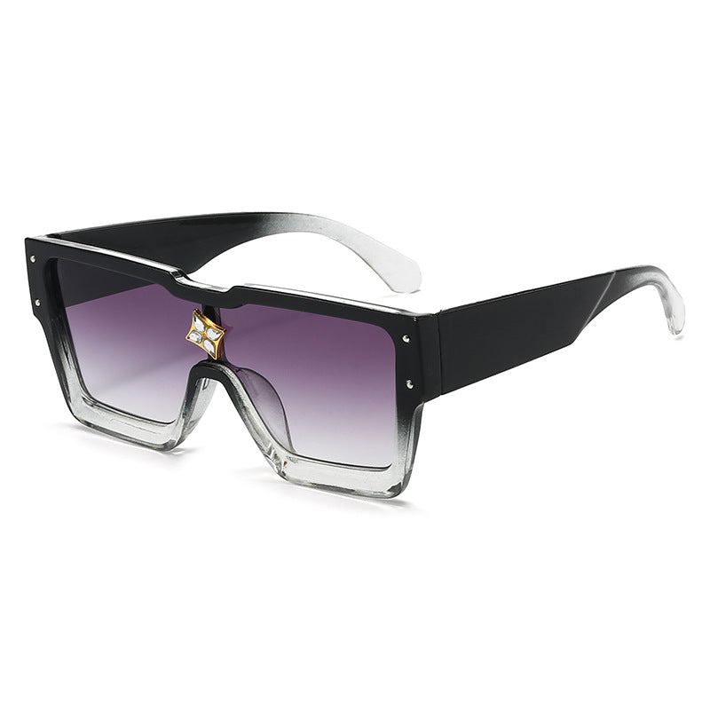 Fette geometrische Schild Sonnenbrille