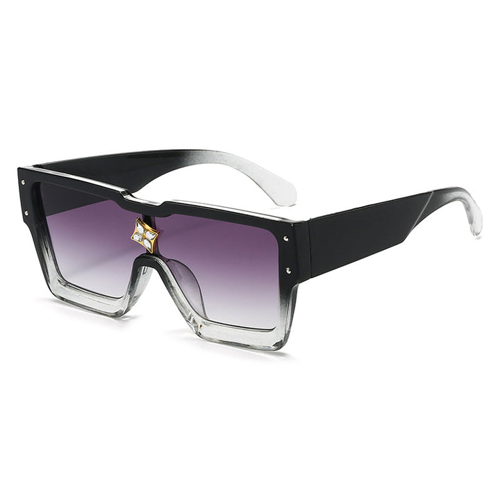 Fette geometrische Schild Sonnenbrille