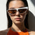 Damen Cat-Eye Sonnenbrille mit angesagtem asymmetrischen Design Karnz