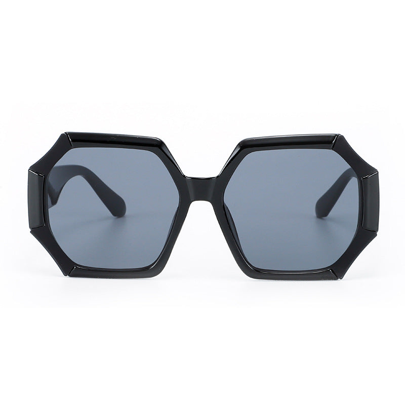 Damen modische Sonnenbrille mit facettiertem Rahmen Karnz