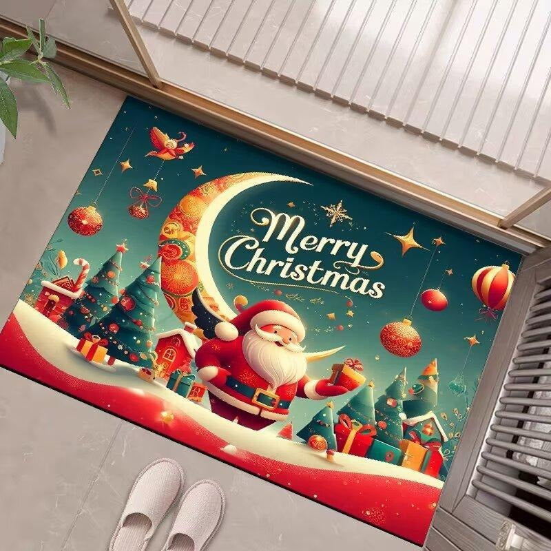 Festliche weihnachtlich gestaltete Fußmatte