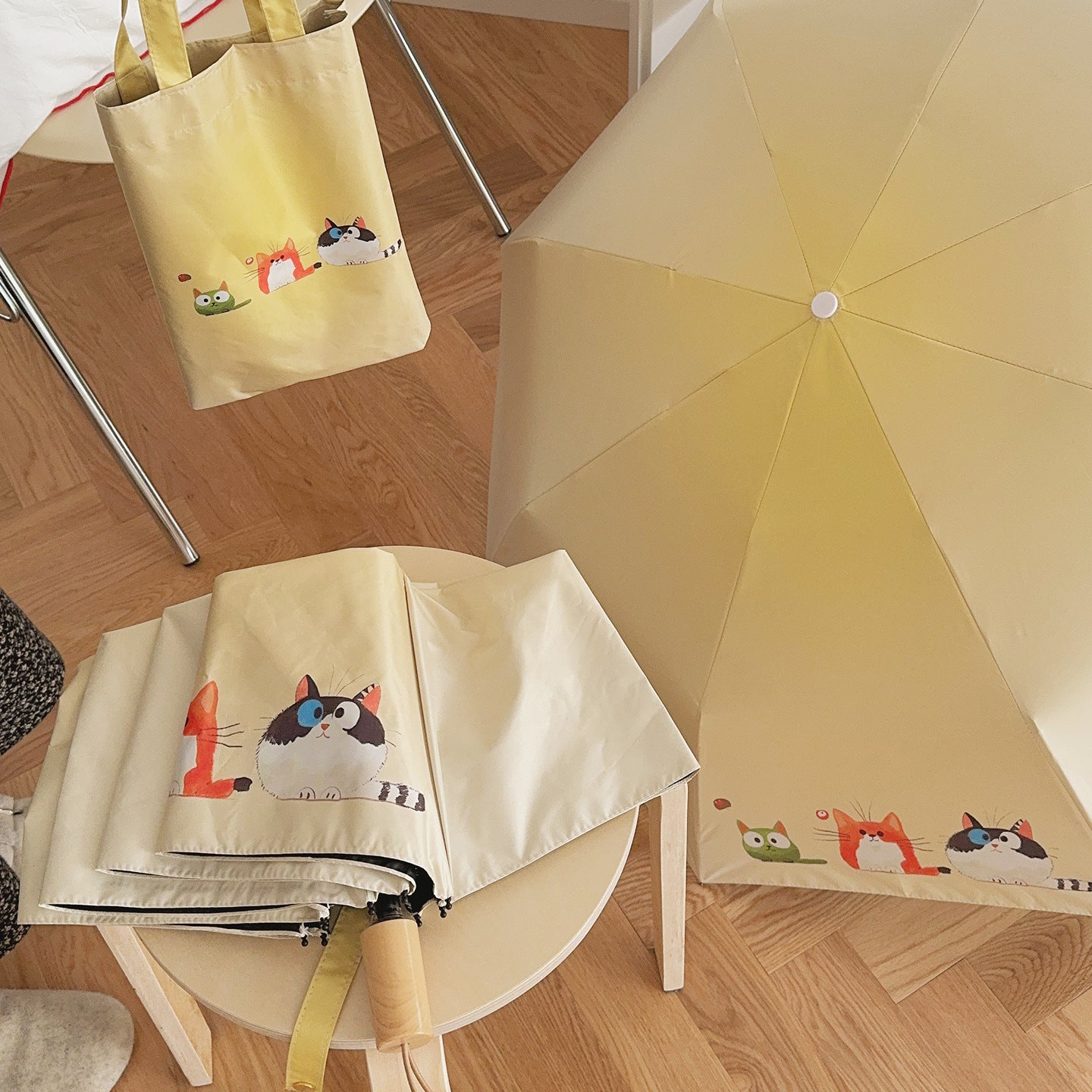 Damen Faltbarer Regenschirm mit liebevollen Tiermotiven Karnz