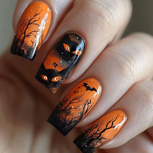 Kreative Kunstnägel mit Gruseligem Halloween-Motiv Karnz