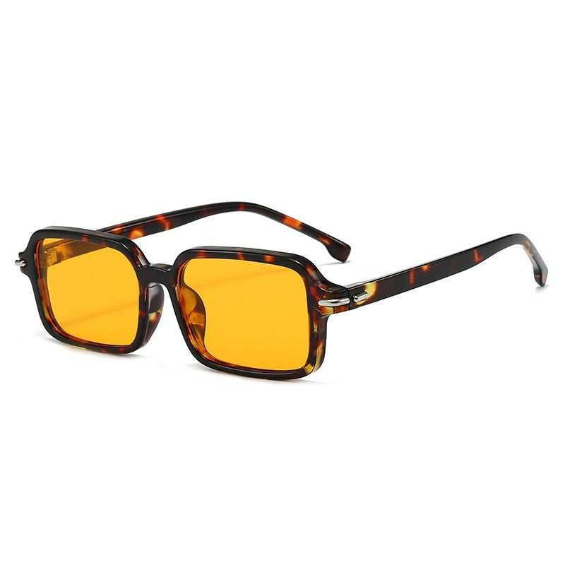 Damen modische quadratische Sonnenbrille mit stilvollem Kunststoffrahmen und blauen Gläsern Karnz