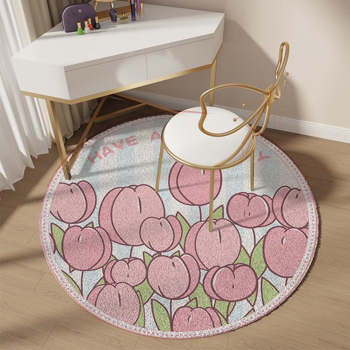 Verspielter blumenförmiger Teppich