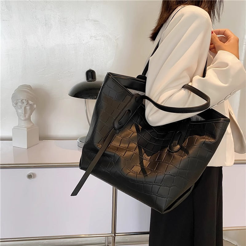 Moderne Krokodil-Prägung Tote Bag Karnz