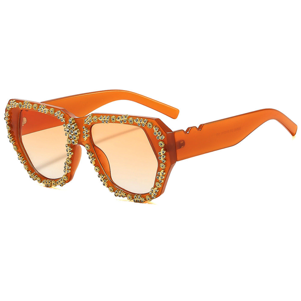 Damen modische Sonnenbrille mit opulentem Kristallrahmen Karnz