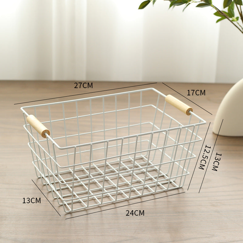 Unisex Drahtaufbewahrungskorb mit ergonomischen Holzgriffen Karnz