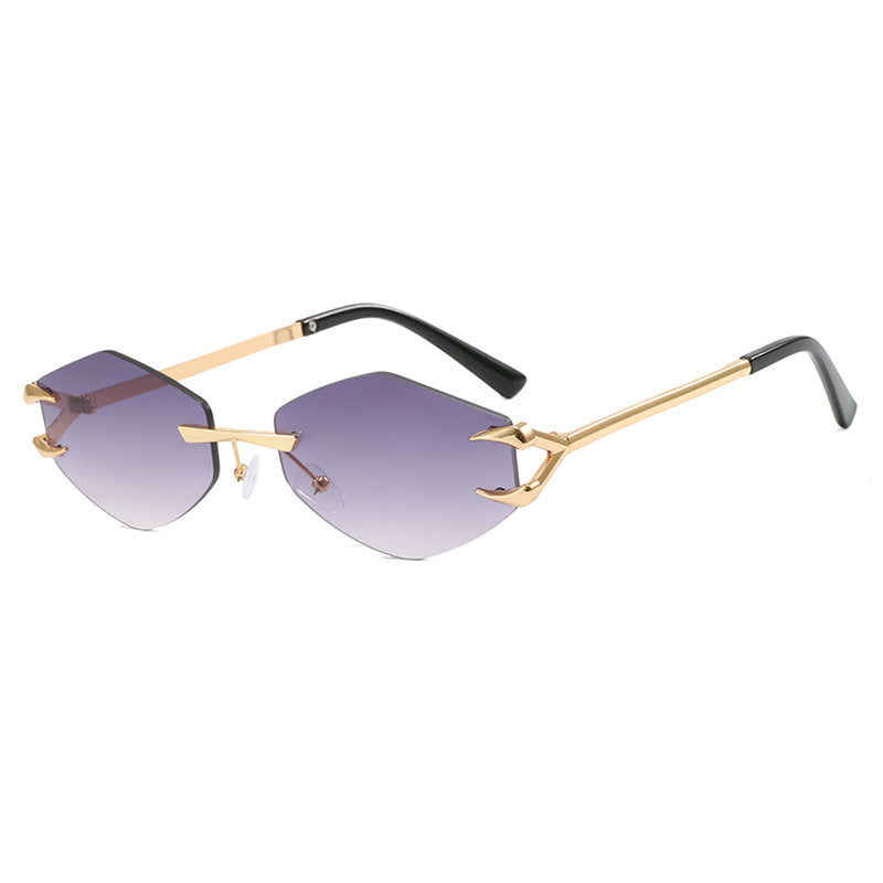 Damen extravagante hexagonale Sonnenbrille mit innovativem Rahmen und UV-Schutz Karnz
