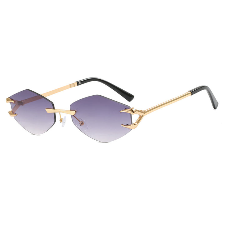 Damen extravagante hexagonale Sonnenbrille mit innovativem Rahmen und UV-Schutz Karnz