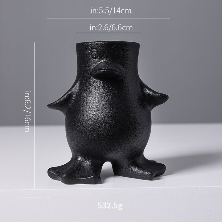 Kreativer Keramik-Ente-Blumentopf