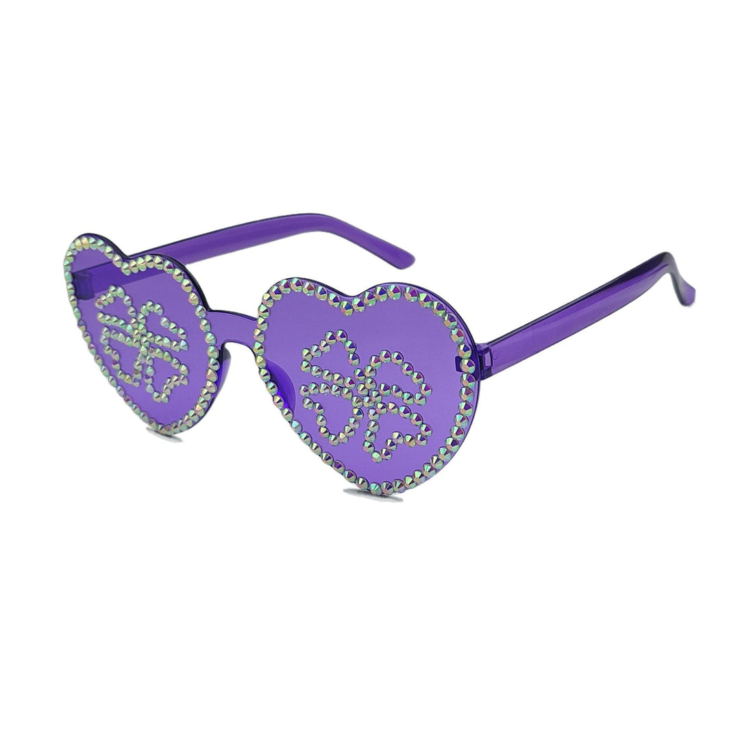 Damen Herzförmige Sonnenbrille mit funkelndem Strassmuster Karnz