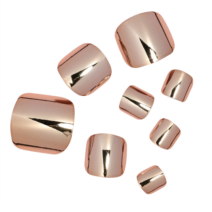 Metallic Press-On Zehennagel Set Karnz