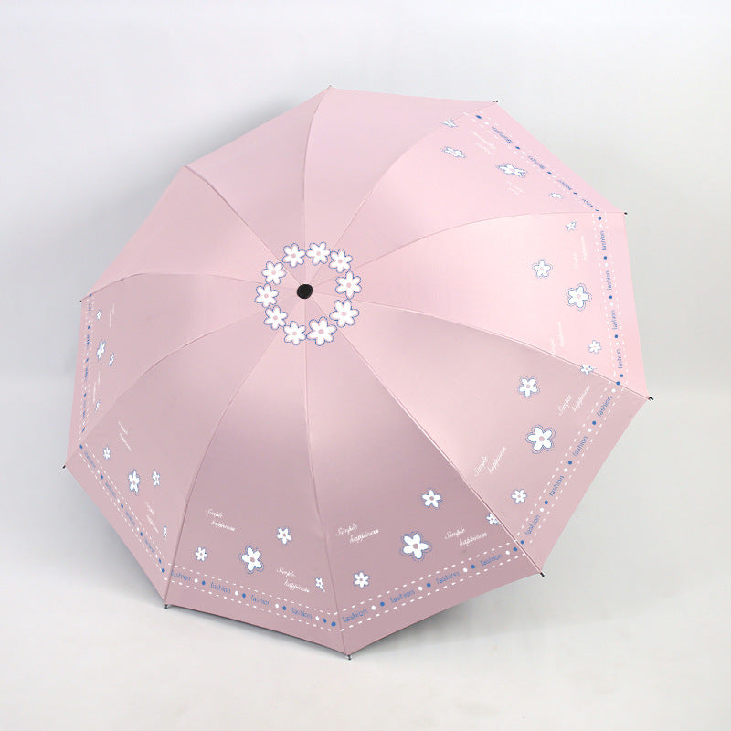 Damen Faltbarer Regenschirm mit floralen Mustern und UV-Schutz Karnz