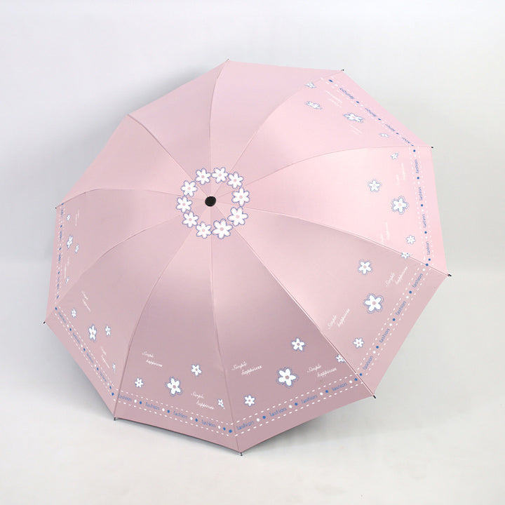Damen Faltbarer Regenschirm mit floralen Mustern und UV-Schutz Karnz