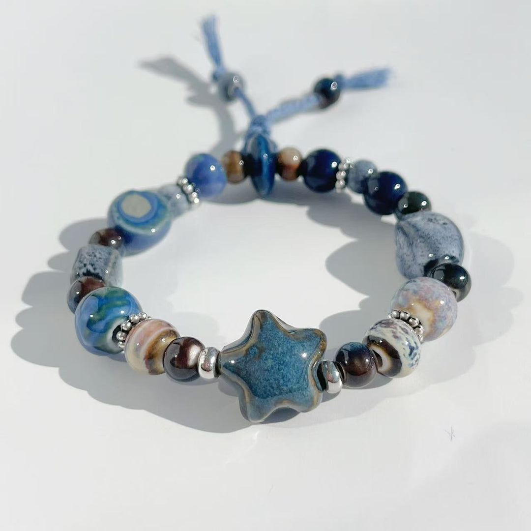 Handgemachte Steinperlen Stretch-Armband Karnz
