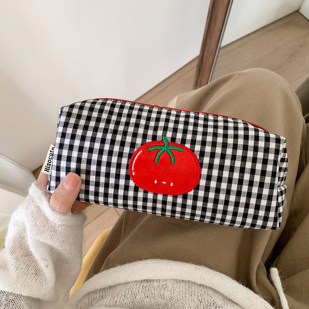 Süßer Gingham Kariert Bleistiftetui Karnz