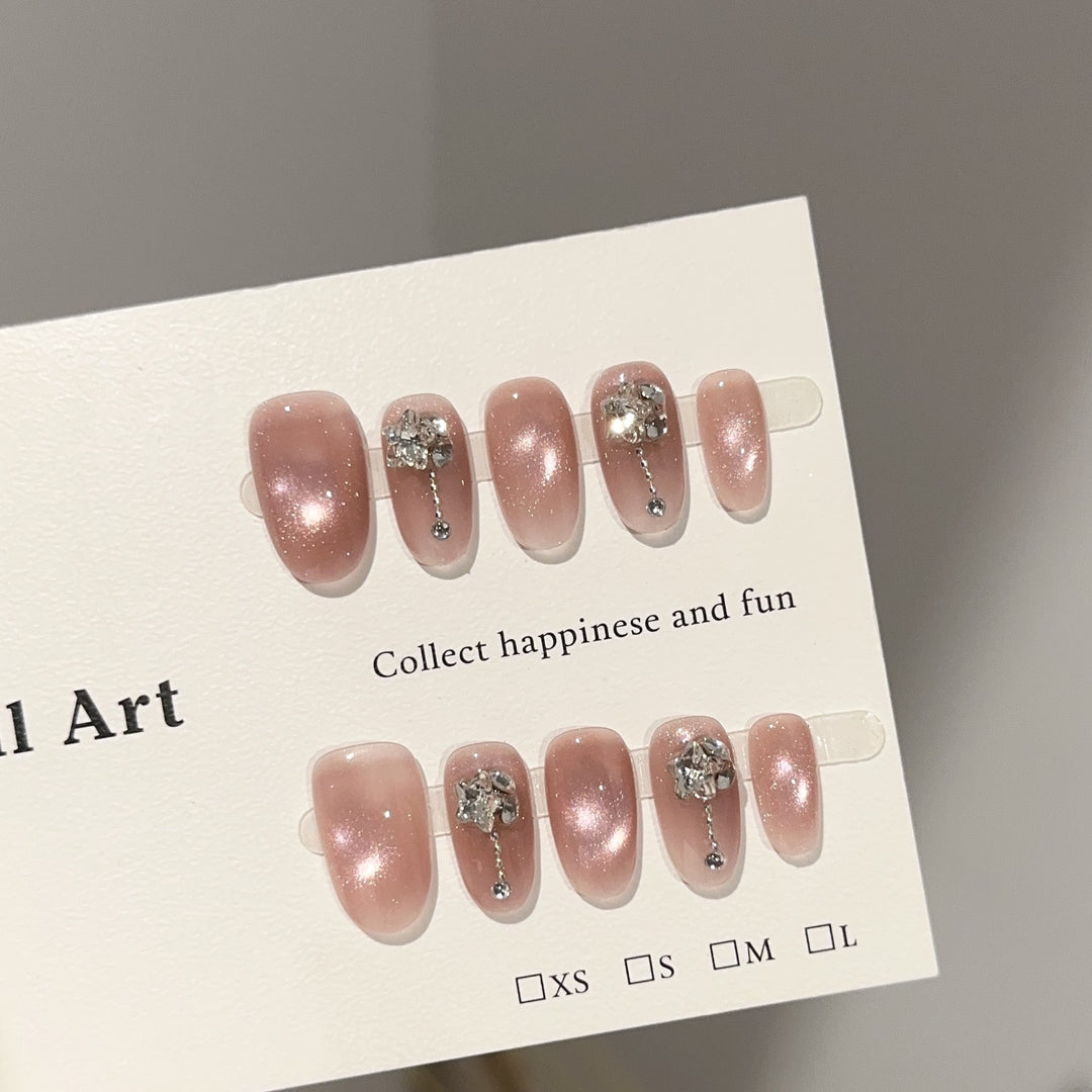 Elegantes Glitzerndes Press-On Nagelkunst Set