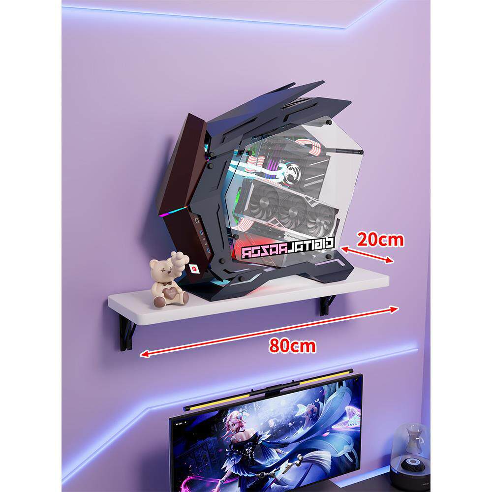 Wandmontage-Schwimmregal für Mid-Tower-Gaming-PC mit verstärkten Halterungen