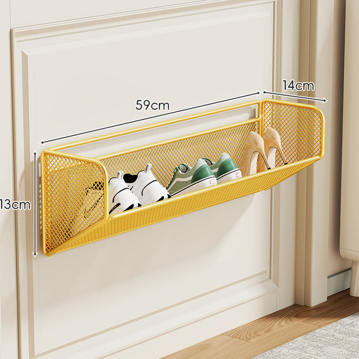 Wandmontierter Klapp-Slim-Mesh-Schuhorganizer-Regal für schmale Eingänge