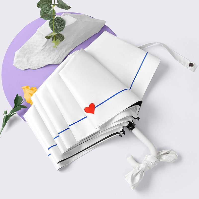 Damen eleganter und kreativer Faltregenschirm mit Herzdesign Karnz