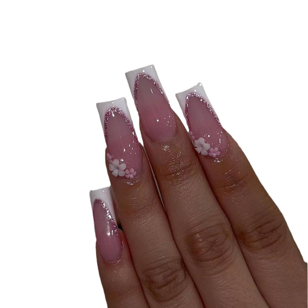Florale Akzent Acryl Nagelverlängerungen