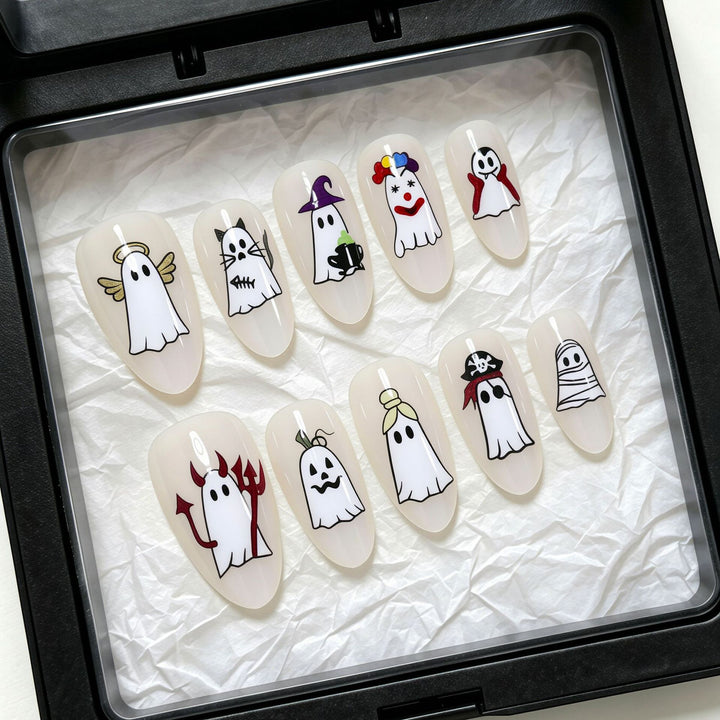 Halloween-Themen Gespensterdesign Press-On Nail Art Set Karnz