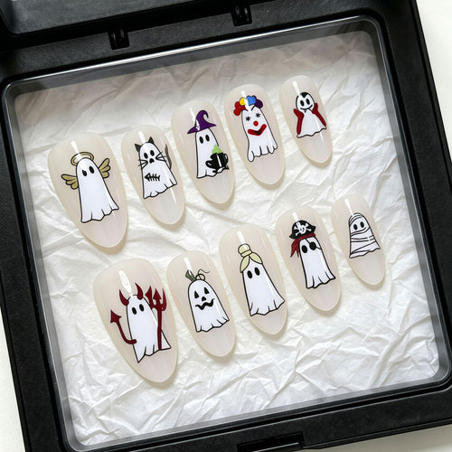 Halloween-Themen Gespensterdesign Press-On Nail Art Set Karnz