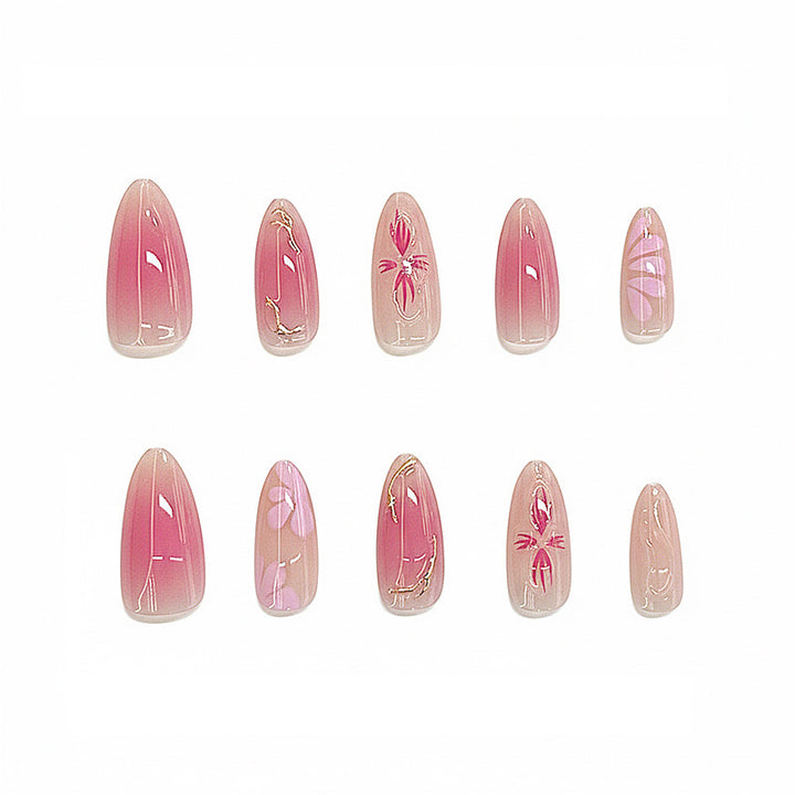 Künstlerisches florales Ombre Drucknagel-Set Karnz