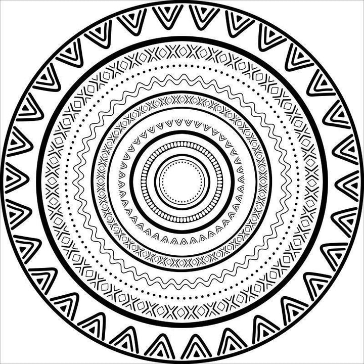 Runder geometrisches Muster Bereichsteppich