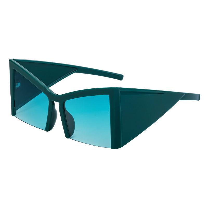 Damen futuristische Sonnenbrille mit markantem Winkelrahmen Karnz