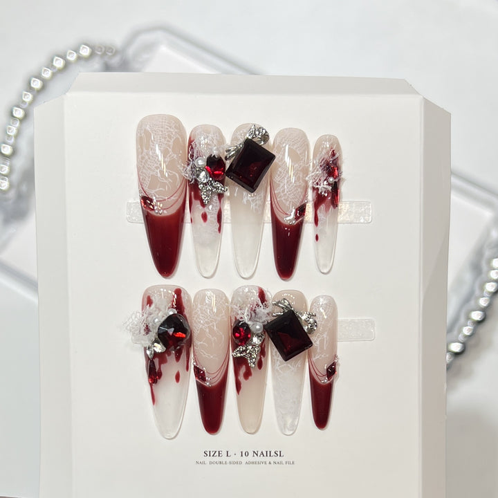 Elegantes dekoratives Press-On-Nagelkunst-Set Karnz