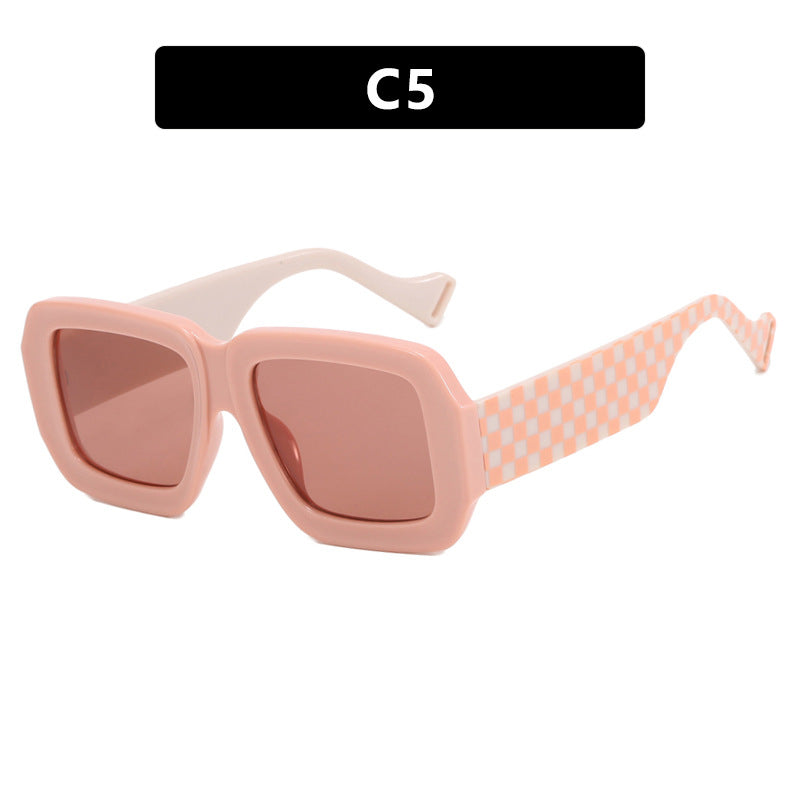 Damen modische Sonnenbrille mit eckigem Design und schickem Muster Karnz