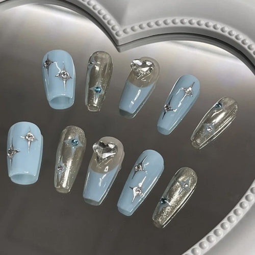 Stylisches Stern-Besetztes Press-On-Nagelset