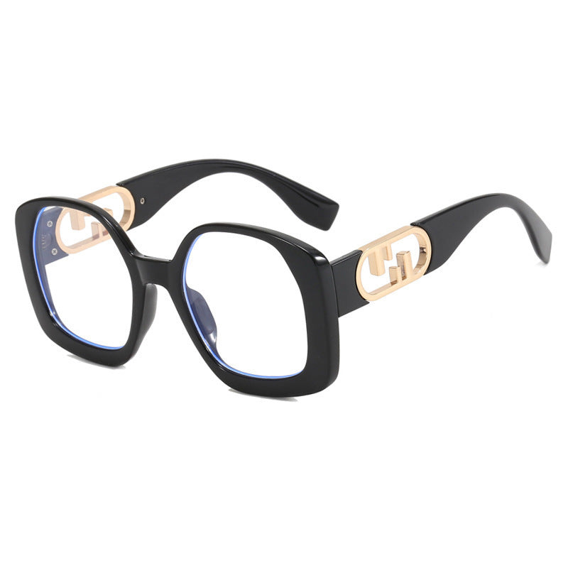 Damen oversized Sonnenbrille mit extravagantem geometrischen Rahmen und eleganten Akzenten Karnz