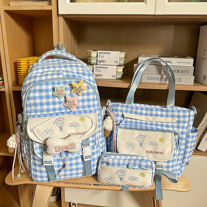 Stylischer Gingham-Karo-Muster-Rucksack
