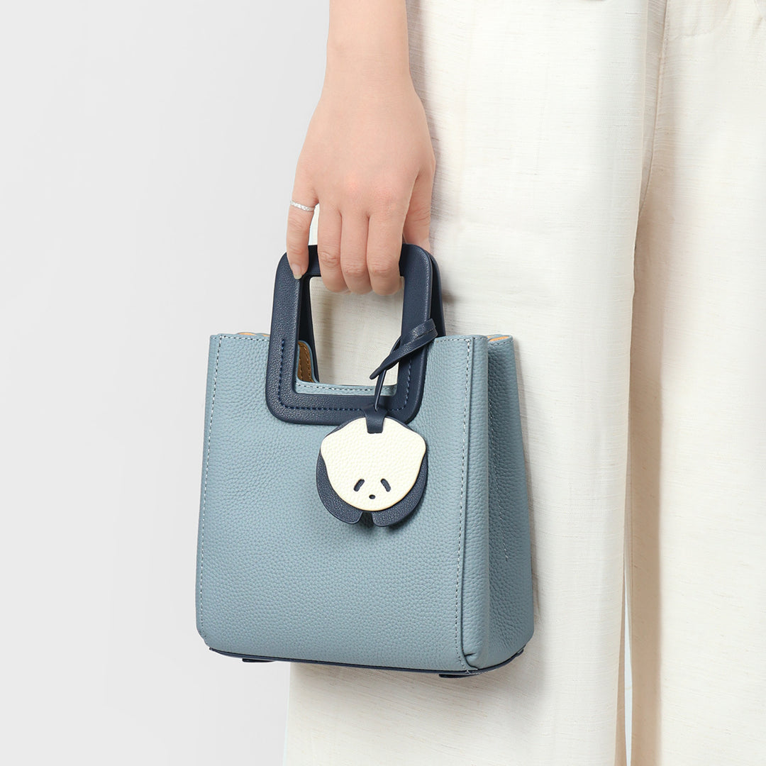 Petite Strukturiertes Genarbtes Quadratgriff Mini Tote