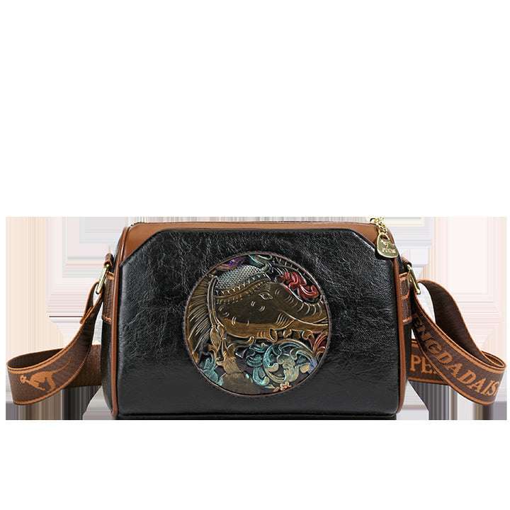 Vintage-inspirierte Leder-Crossbody-Tasche Karnz